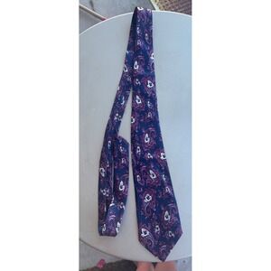 Carlo Cheghel Mickey Mouse Paisley Silk Tie Blue Purple Handmade USA Disney